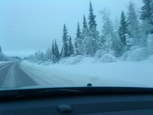 Vägen mellan Kiruna o Gällivare